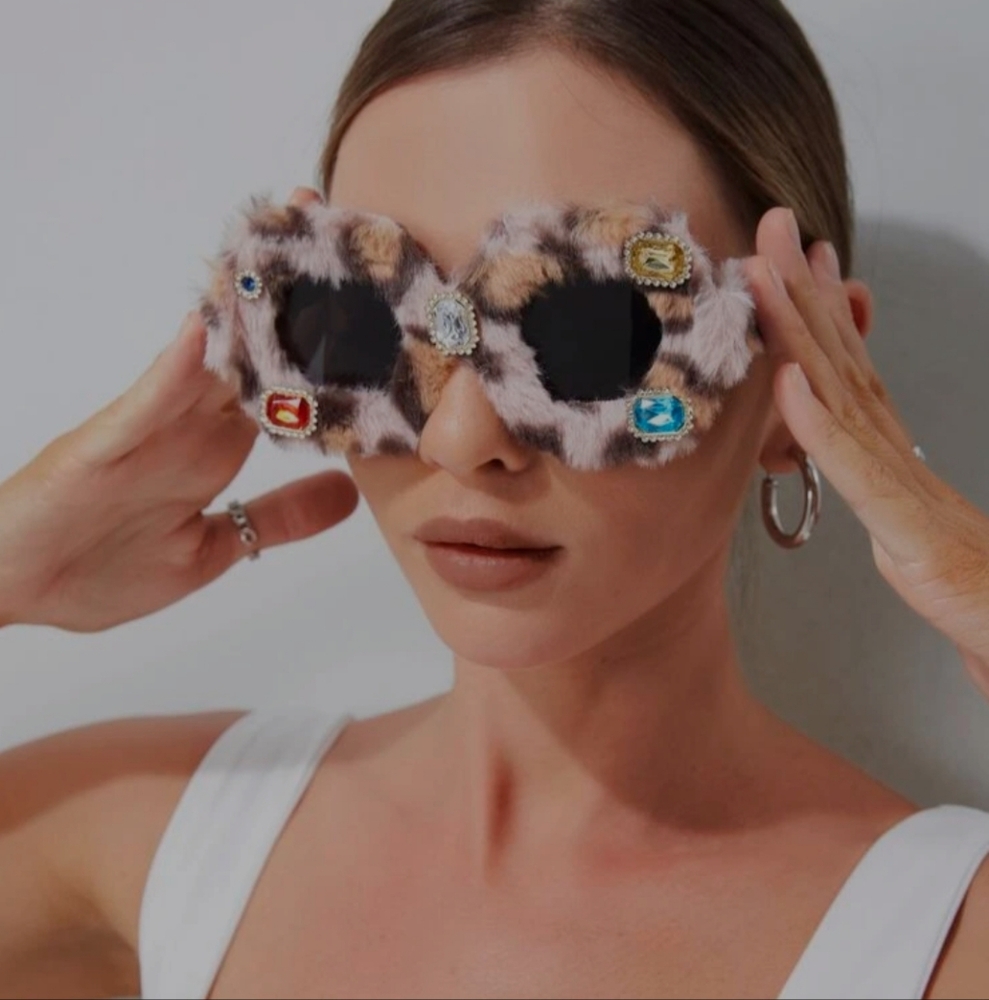 Fuzzy Luxurious Faux Fur Sunglasses